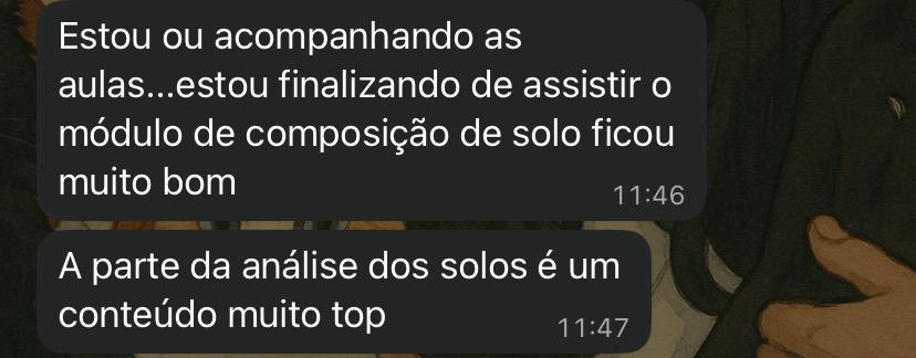 Depoimento real de aluno via WhatsApp — feedback sobre o método